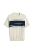 Gant - Striped Cotton Rib Ss C-Neck - L&uuml;hikeste varrukatega - XL