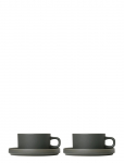 Blomus - Set Of 2 Tea Cups - 0,2 L, &Oslash; 9 Cm - Pilar - Agave Green - Teetassid - &Oslash; 14.4CM