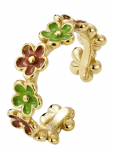 Bud To Rose - Calista Enamel Ring Brown/Green/Gold - S&otilde;rmused - ONE SIZE