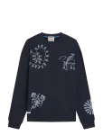 Scotch & Soda - Delfts Blauw Embroidered Relaxed-Fit Sweatshirt - Dressipluusid - L