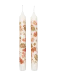Broste Copenhagen - Forest Leaves Taper Candle With Print - Plokkk&uuml;&uuml;nlad - H 19CM