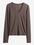 GAP - Long-Sleeved Rib T-Shirt From The Gap Collection - Pikkade varrukatega - S