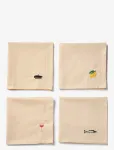 Midnatt - Napkins 4-Pack D&eacute;jeuner - Riidest salvr&auml;tikud - 40X40CM