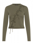 Monki - Long Sleeve Tie Top - Pikkade varrukatega - XS