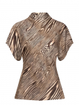 Malina - Otilia Draped Half Polo Top - L&uuml;hikeste varrukatega - XL