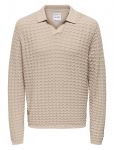 ONLY & SONS - Onsantonio Ls 12 Resort Crochet Polo - Pikkade varrukatega kootud polos&auml;rgid - XL