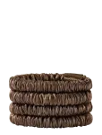 Lenoites - Mulberry Silk Skinny Scrunchies Dark Brown - Juuksekummid - 9 G