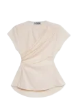 Laagam - Raven White Asymmetric Blouse - L&uuml;hikeste varrukatega - S