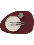 LIND DNA - 4-Set Table Mat Curve L Nupo Burgundy - Lauamatid - 37X44CM