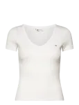 Tommy Jeans - Tjw Slim Essential Rib V Ss - L&uuml;hikeste varrukatega - XL