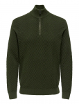 ONLY & SONS - Onsmace Reg Herringbone Half Zip Knit Ns - Poolpika lukuga džemprid - XL