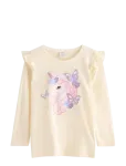 Lindex - Top Ls Frill Detail Unicorn Pr - Pikkade varrukatega T-s&auml;rgid - 98