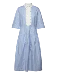 Stella Nova - Striped Dress With Scallops - P&otilde;lveni ja midi - 36