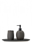 Bloomingville - Hrin Soap Dispenser Set, Grey, Stoneware - Seebipumbad ja seebitopsid - ONE SIZE