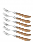 Laguiole By H&acirc;ws - Laguiole By H&acirc;ws Steak Fork Set 6 Pcs Olive - Liha s&ouml;&ouml;giriistad - ONE SIZE