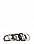 Pipol's Bazaar - Ruffle Satin Elastic Dark Mix 5 Pcs - Juuksekummid - ONE SIZE