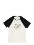 Nudie Jeans - Eve T-Shirt Take It Easy Offwhite/Black - L&uuml;hikeste varrukatega - S