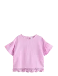 Lindex - Short-Sleeved Top In Cotton Gauze - L&uuml;hikeste varrukatega - 92