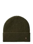 Calvin Klein - Ck Metal Wool Slanted Rib Beanie - Kootud m&uuml;tsid - ONE SIZE