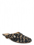 GANNI - Sue Kitten Heel Mule Flocked Denim Leo - Kontsaga muulad - 41
