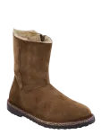 Birkenstock - Uppsala Zip Shearling Leve Dark Tea - Madala kontsaga poolsaapad - 36