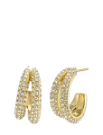 Bud To Rose - Iris Duo Earring Clear/Gold - R&otilde;ngad - ONE SIZE