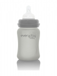 Everyday Baby - Glass Baby Bottle Healthy + Quiet Grey 150Ml - Lutipudelid - 150 ml