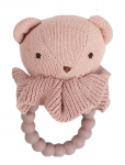 Smallstuff - Rattle, Bear Face On Silicone Ring, Soft Rose - K&otilde;ristid - ONE SIZE