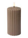 C'est Bon - Striped Led Pillar Candle - LED-k&uuml;&uuml;nlad - H15CM