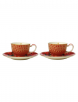 Maxwell & Williams - Silk Road Demi Cup & Saucer Red 2-Psc - Teetassid - 8.5 CL