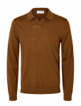 Selected - Slhtray Ls Knit Merino Open Polo - Pikkade varrukatega kootud polos&auml;rgid - S