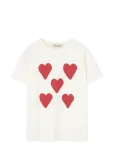 THE ANIMALS OBSERVATORY - Hearts White Rooster T-Shirt - L&uuml;hikeste varrukatega - 12 Y