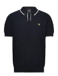 Lyle & Scott - Tipped Pique Knitted Polo - L&uuml;hikeste varrukatega kootud polos&auml;rgid - L