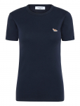 Maison Kitsune - Profile Fox Patch Fitted Tee-Shirt - L&uuml;hikeste varrukatega - L