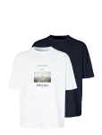 Jack & Jones - Jorfrederiksberg Photo Tee Ss Cn 2Pk Mp - L&uuml;hikeste varrukatega - XL