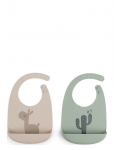 Done By Deer - Silicone Bib 2-Pack Lalee Sand/Green - Varrukateta pudip&otilde;lled - 27X 19X 3.5CM