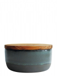 Aida - Raw Northern Green - Lille Sk&aring;l M/Teaktr&aelig;l&aring;g Og Ske 1 Stk D9,5Xh4,5 Cm 24 Cl - Serveerimiskausid - 24 CL