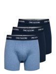 ONLY & SONS - Onsfitz Solid Boxer 3Pack Noos - Bokserid - XXL