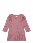 Petit Piao - Dress L/S Frill Modal Heart - Pikkade varrukatega vabaajakleidid - 92
