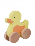 Barbo Toys - Wooden Duck On Wheel - Puidust kujud - ONE SIZE