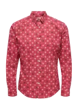 ONLY & SONS - Onself Xmas Aop Slim Poplin Ls Shirt - Vabaaja s&auml;rgid - S