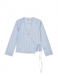 Mads N&oslash;rgaard - Mia Poplin Pam Wrap Top - Pikkade varrukatega - 42