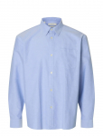 Selected - Slhrlxsander Oxford Shirt Ls Noos - Mustriga s&auml;rgid - XXL