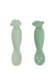 Done By Deer - Learning Spoon Set Tiny Farm Green - S&ouml;&ouml;giriistad - 10X 2.7X 2.5CM