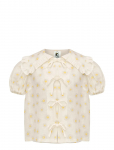 Sleeper - Puff Linen Lounge Shirt In Daisies - L&uuml;hikeste varrukatega - XL