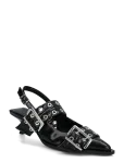 GANNI - Feminine Buckle Kitten Heel Box Oleatex - Kontsaga slingback-kingad - 37