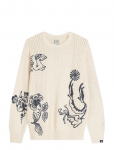 Scotch & Soda - Delfts Blauw Embroidered Relaxed-Fit Pullover - &Uuml;mara kaelusega - XL