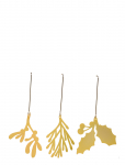 Fabelab - Christmas Ornaments Yule Greens - 3 Pack - Golden Metal - J&otilde;ulukuulid ja kuuseehted - SHAPE1
