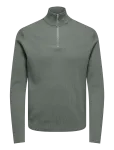 ONLY & SONS - Onsphil Reg 12 Struc Half Zip Knit Noos - Poolpika lukuga džemprid - XS