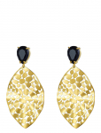 Bud To Rose - Leaf Crystal Earring Black/Black - Rippuvad k&otilde;rvar&otilde;ngad - ONE SIZE